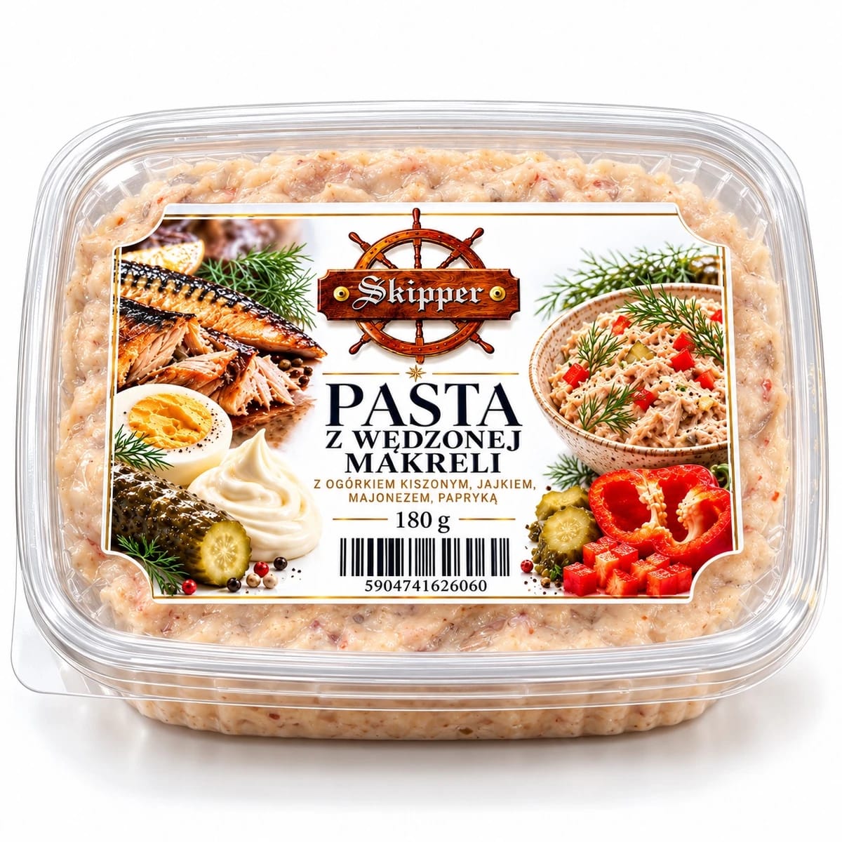 Pasta z wędzonej makreli z jajkiem i ogórkiem konserwowym 180 g – Skipper Delikatesy