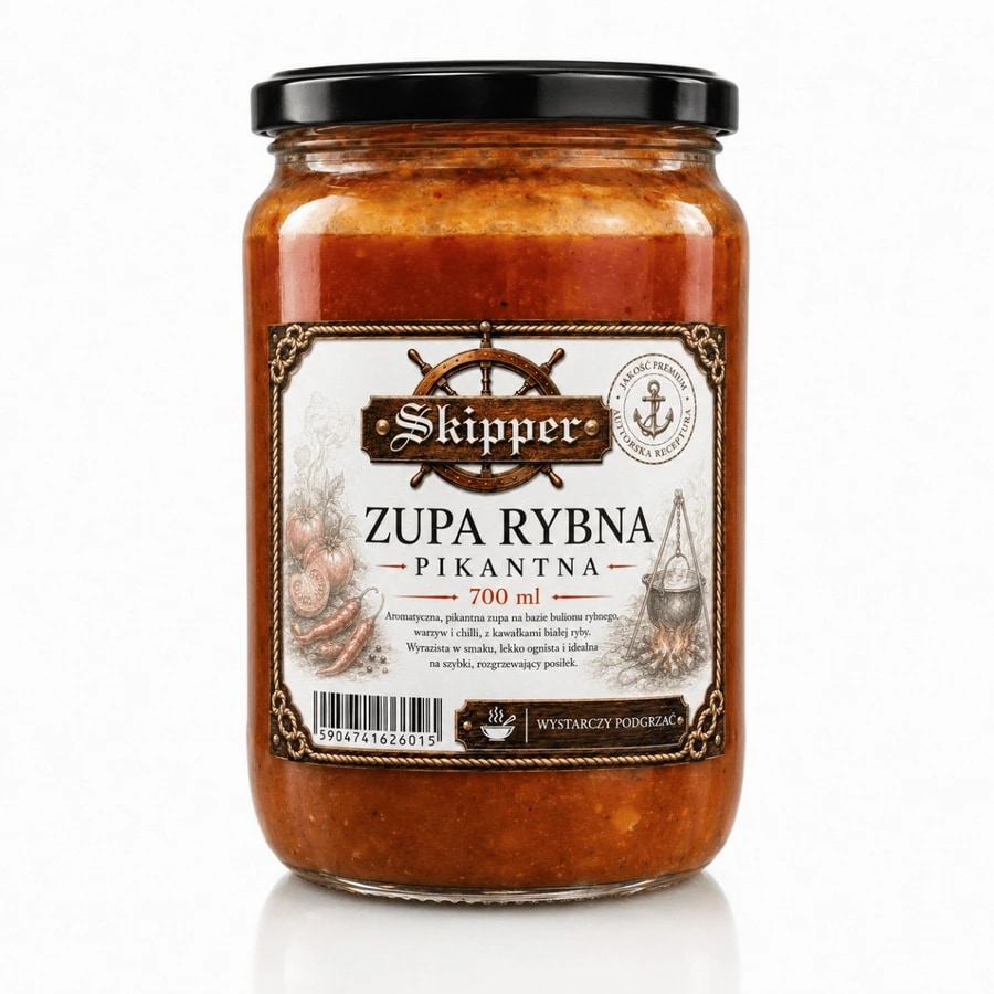 Zupa rybna pikantna Skipper Delikatesy w słoiku 700 ml